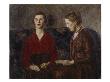 Mother And Daughter, 1917 (Oil On Canvas) by Signe Scheel Limited Edition Print