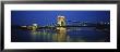 Suspension Bridge Lit Up At Dusk, Chain Bridge, Budapest, Hungary by Panoramic Images Limited Edition Print