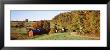High Angle View Of A Farmhouse In Autumn, Woodstock, Windsor County, Vermont, Usa by Panoramic Images Limited Edition Pricing Art Print