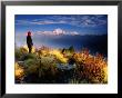 Trekker Watches Sunrise Over Dhaulagari Mountain, Poon Hill, Nepal by Anthony Plummer Limited Edition Pricing Art Print