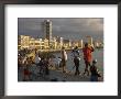 Men Fishing At Sunset, Avenue Maceo, El Malecon, Havana, Cuba, West Indies, Central America by Eitan Simanor Limited Edition Print