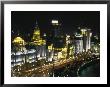 Night View Of Colonial Buildings On The Bund, Shanghai, China by Keren Su Limited Edition Print