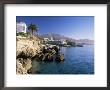 View Along Rocky Coast To Town And Mountains, Nerja, Malaga Area, Costa Del Sol, Andalucia, Spain by Ruth Tomlinson Limited Edition Pricing Art Print
