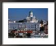 Boats On Waterfront And Lutheran Church In Distance, Helsinki, Finland by Wayne Walton Limited Edition Print