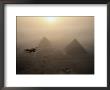 The Vimy Flies Above Fog-Shrouded Pyramids During A Golden Sunrise At Giza, Egypt by James L. Stanfield Limited Edition Print