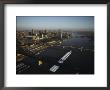 Aerial View Of Barges Traveling The Mississippi River Past St. Louis by Ira Block Limited Edition Print