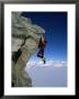 Mountain Climber Dangles From Rock On Pyramid Peak by Gordon Wiltsie Limited Edition Pricing Art Print