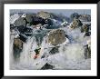 Kayaker Running Great Falls On The Potomac River In Winter by Skip Brown Limited Edition Print