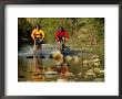 Mountain Bikers Enter A Rocky Stream by Barry Tessman Limited Edition Print