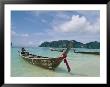 Beautifully Crafted Canoes Await Passengers At Ko Pi Pi Beach by Barry Tessman Limited Edition Print