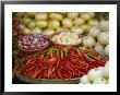 Close View Of Chili Peppers And Other Vegetables At A Food Market by Steve Raymer Limited Edition Print
