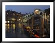 Grand Canal, Rialto Bridge At Night, Gondolas On Waterfront, Venice, Veneto, Italy by Christian Kober Limited Edition Print