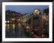 Grand Canal, Rialto Bridge At Night, Gondolas On Waterfront, Venice, Veneto, Italy by Christian Kober Limited Edition Print