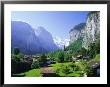 Lauterbrunnen And Staubbach Falls, Jungfrau Region, Swiss Alps, Switzerland, Europe by Roy Rainford Limited Edition Print