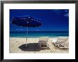 Blue Parasol And Beach Chairs On Manele Bay, Hulopoe Beach, Lanai, Hawaii, Usa by Karl Lehmann Limited Edition Pricing Art Print