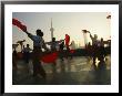 Women Exercise In The Morning By Fan Dancing On The Bund by Eightfish Limited Edition Print