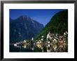 Village With Mountains And Lake, Hallstatt, Salzkammergut, Austria by Steve Vidler Limited Edition Print