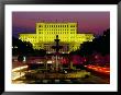Palace Of Parliament And Fountains In Unirri Square At Dusk, Bucharest, Romania by Richard I'anson Limited Edition Print