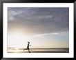 Woman Running On Beach At Sunrise by Kevin Radford Limited Edition Pricing Art Print