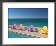 Colorful Pool Chairs At Compass Point Resort, Gambier, Bahamas, Caribbean by Walter Bibikow Limited Edition Pricing Art Print