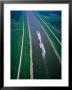 Aerial Of Tug And Barges On Mississippi River, St. Louis, Usa by Jim Wark Limited Edition Print