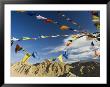 Prayer Flags On The Peak Of Victory, Leh, Ladakh, Indian Himalayas, India, Asia by Jochen Schlenker Limited Edition Print