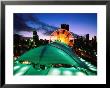 Overhead Of Navy Pier And Ferris Wheel With City Skyline At Dusk, Chicago, United States Of America by Richard Cummins Limited Edition Print