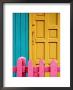Painted Door And Fence, Downtown, French Side, Marigot, St. Martin by Richard Cummins Limited Edition Pricing Art Print