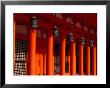 Lanterns And Red Pillars On Replica Of Imperial Palace At Heian-Jingu Shrine, Kyoto, Japan by Martin Moos Limited Edition Print