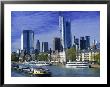 Barge On Water & Skyline, Frankfurt, Germany by Peter Adams Limited Edition Pricing Art Print