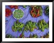 Chiles And Peas At Market, Oaxaca, Mexico by Judith Haden Limited Edition Print