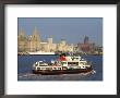 River Mersey Ferry And The Three Graces, Liverpool, Merseyside, England, United Kingdom, Europe by Charles Bowman Limited Edition Print