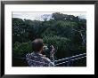 A Man With A Camera Enjoys The Forest Canopy From An Observation Deck by Maria Stenzel Limited Edition Pricing Art Print