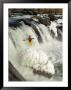 Kayaker Over Frozen Falls In Winter by Skip Brown Limited Edition Print