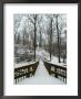 Snow Covered Wooden Bridge Over A Park Stream by Todd Gipstein Limited Edition Pricing Art Print