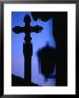 Cross And Lantern Silhouetted At Dusk, Rupit, Spain by Damien Simonis Limited Edition Print