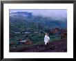 Man In Highlands Above A Small Village, Ajibara, Ethiopia by Michael Coyne Limited Edition Print