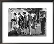 Models Wearing Checked Outfits, Newest Fashion For Sports Wear, At Roosevelt Raceway by Nina Leen Limited Edition Pricing Art Print