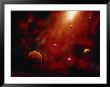 Illustration Of Planets And Red Glowing Star by Ron Russell Limited Edition Print