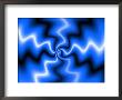 Abstract Wavy Pattern On Blue Background by Albert Klein Limited Edition Print