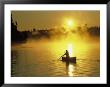 Silhouetted Canoeist, Boundary Waters, Mn by Amy And Chuck Wiley/Wales Limited Edition Print