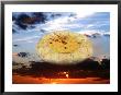 Clock In Sky With Red Sunset by Paul Katz Limited Edition Print