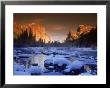 Snowy Sunset Over River, El Capitan, Yosemite, Ca by Michael Howell Limited Edition Pricing Art Print