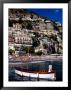 Boat Off Beach And Houses Terraced Into Hills, Positano, Italy by Dallas Stribley Limited Edition Pricing Art Print