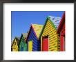 Colourfully Painted Victorian Bathing Huts In False Bay, Cape Town, South Africa, Africa by Yadid Levy Limited Edition Print