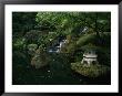 Water Cascades Into A Pool At The Japanese Garden by Nadia M. B. Hughes Limited Edition Print