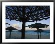 Wooden Umbrellas Dot The Cancun Beach by Michael Melford Limited Edition Print