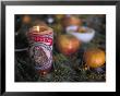 Altar Offering Decorated With Flowers, Fruit And A Candle For Day Of The Dead, Oaxaca, Mexico by Judith Haden Limited Edition Print