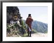 Bhutanese Man With Cell Phone, Taktshang Goemba (Tiger's Nest) Monastery, Paro, Bhutan by Angelo Cavalli Limited Edition Pricing Art Print