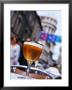Glass Of Beer At Cafe With Cathedral In Background, Boulogne-Sur-Mer, France by John Banagan Limited Edition Print